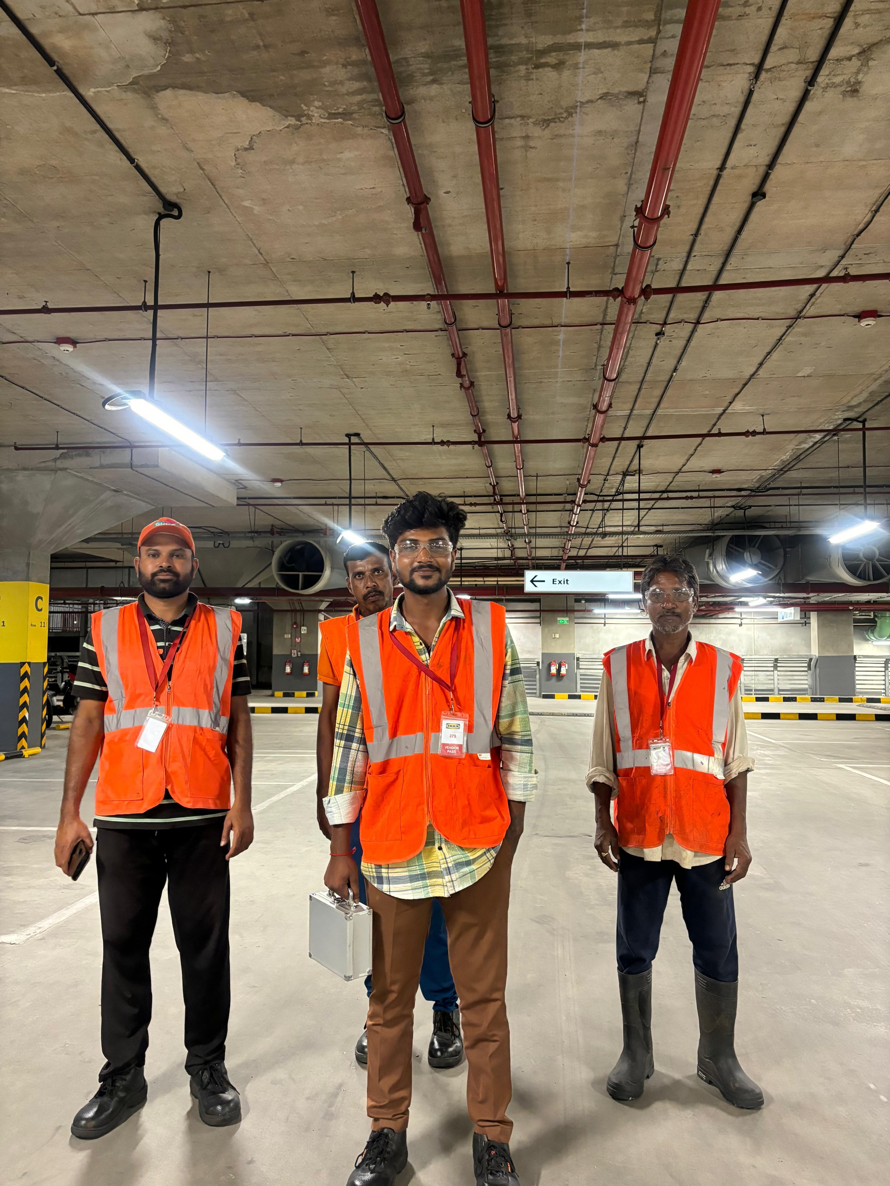 Technical Engineering Supervisors inside IKEA Parking